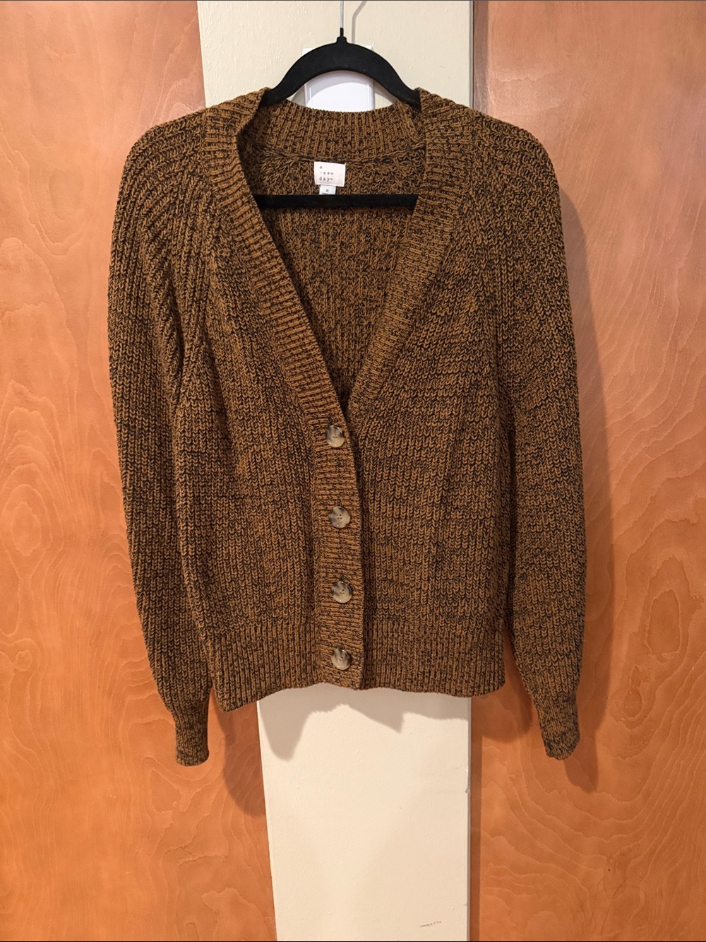 a new day Brown Marled Chunky Knit Button Cardigan
